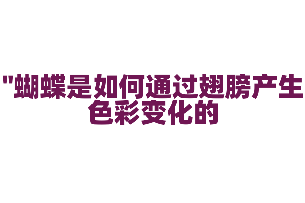 "蝴蝶是如何通过翅膀产生色彩变化的？"